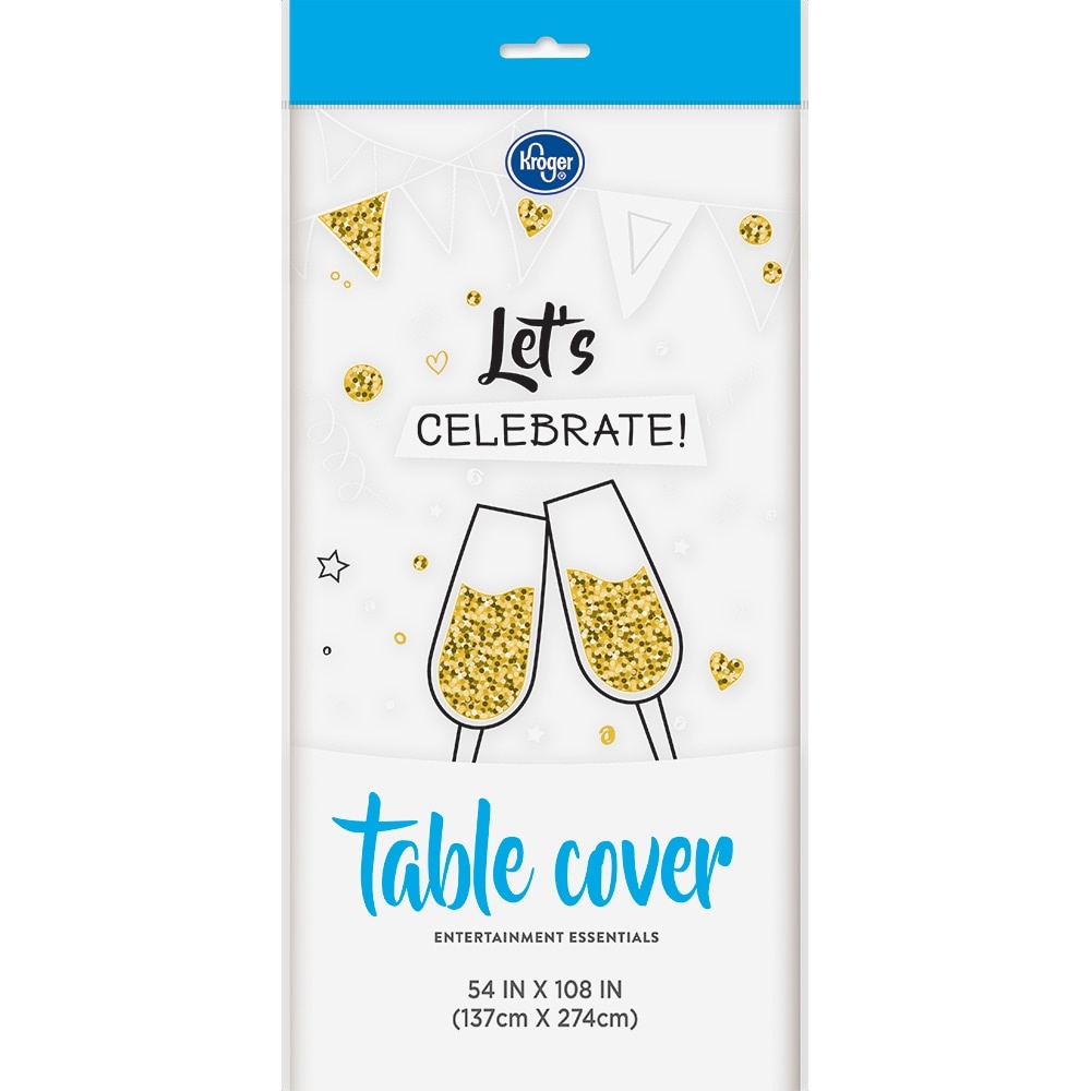 slide 1 of 1, Kroger Entertainment Essentials Table Cover - White, 54 in x 108 in