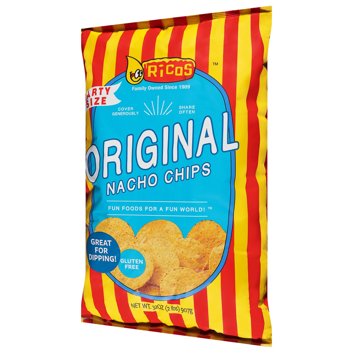 slide 10 of 13, Rico's Party Size Original Nacho Chips 32 oz, 32 oz