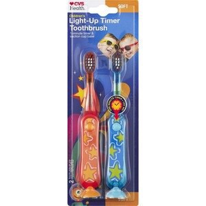slide 1 of 1, CVS Health Kids Light-Up Timer Toothbrush, Soft Bristle, 2Ct, 2 ct