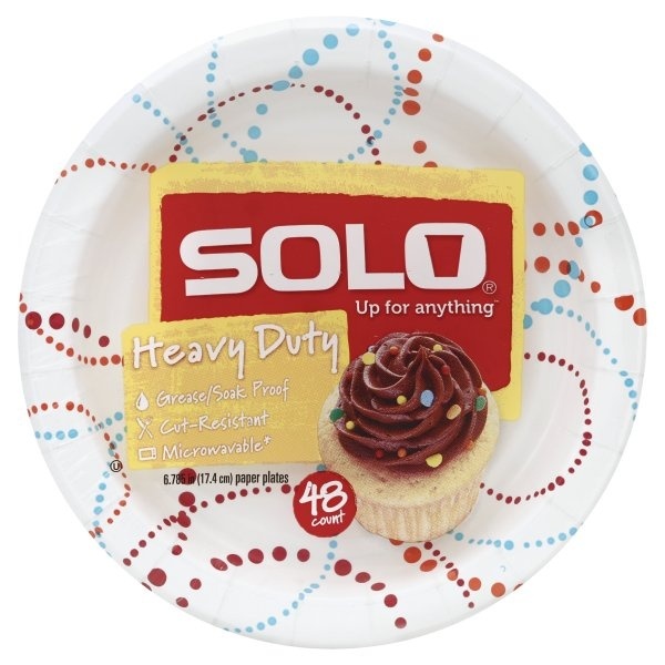 slide 1 of 2, Solo Heavy Duty Paper Plates, 48 ct