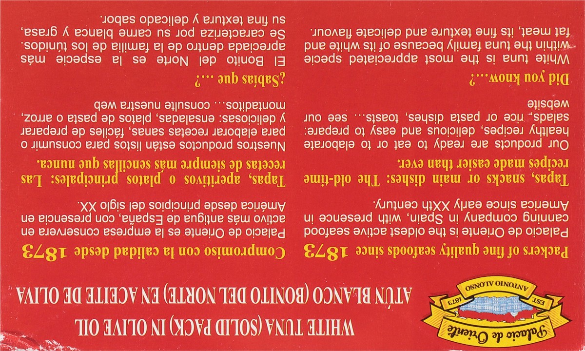 slide 3 of 9, Palacio de Oriente Premium White Tuna in Olive Oil Solid Pack 4 oz, 3.8 oz