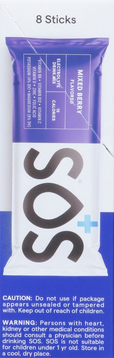 slide 9 of 9, S.O.S. Daily Hydration Mixed Berry Electrolyte Drink Mix Sticks - 8 ct, 8 ct
