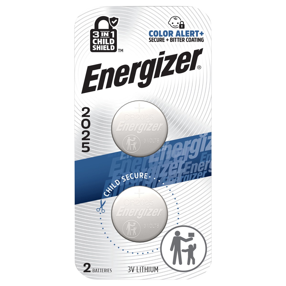 slide 1 of 3, Energizer 2025 Batteries (2 Pack), 3V Lithium Coin Batteries, 2 ct