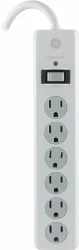 Ge 6-Outlet Surge Protector - White - 4 Foot