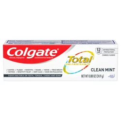 Colgate Total Active Prevention Clean Mint Toothpaste, Travel Size Toothpaste, 0.88 Oz.