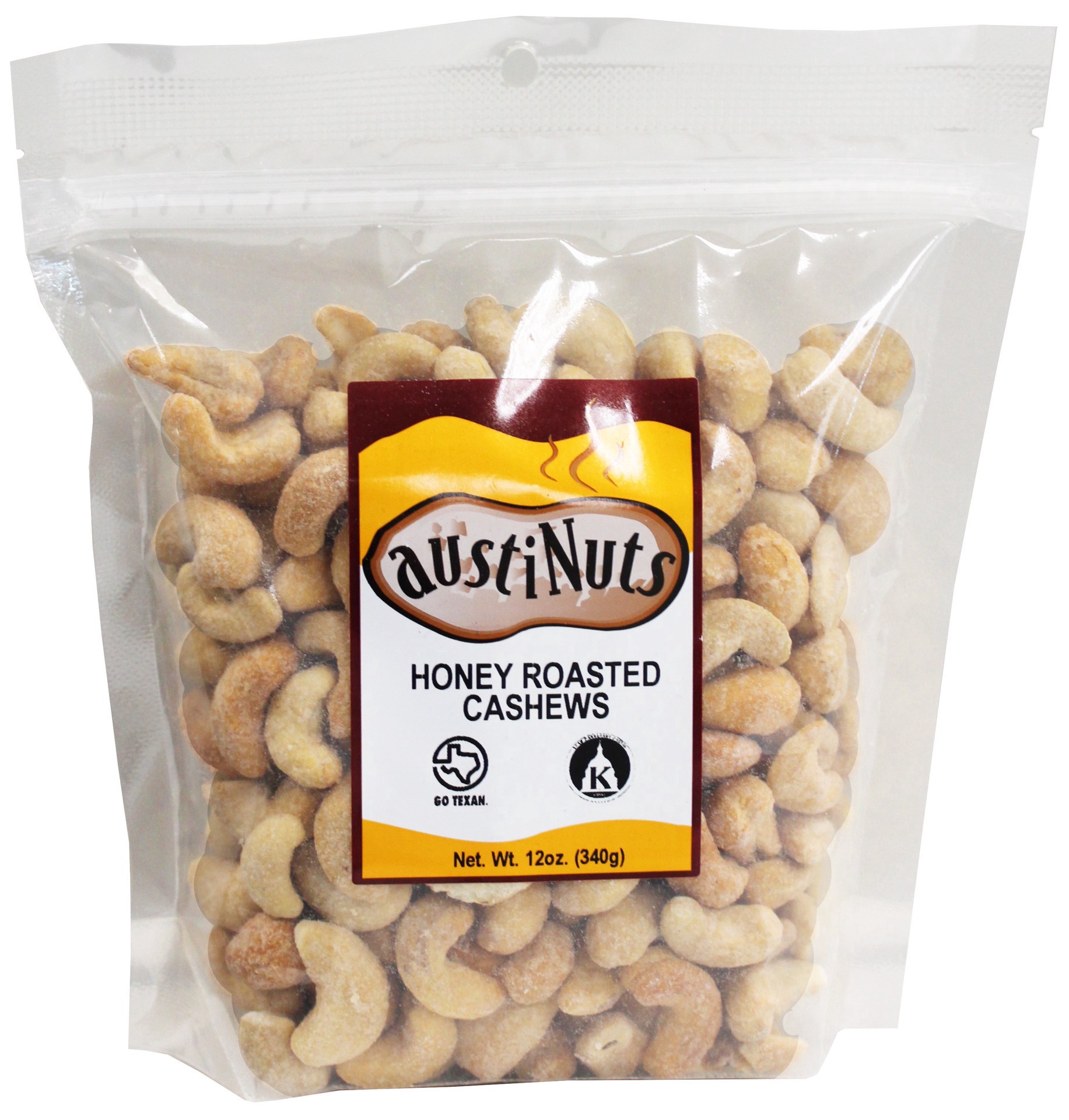 slide 1 of 1, austiNuts Honey Roasted Cashews, 12 oz