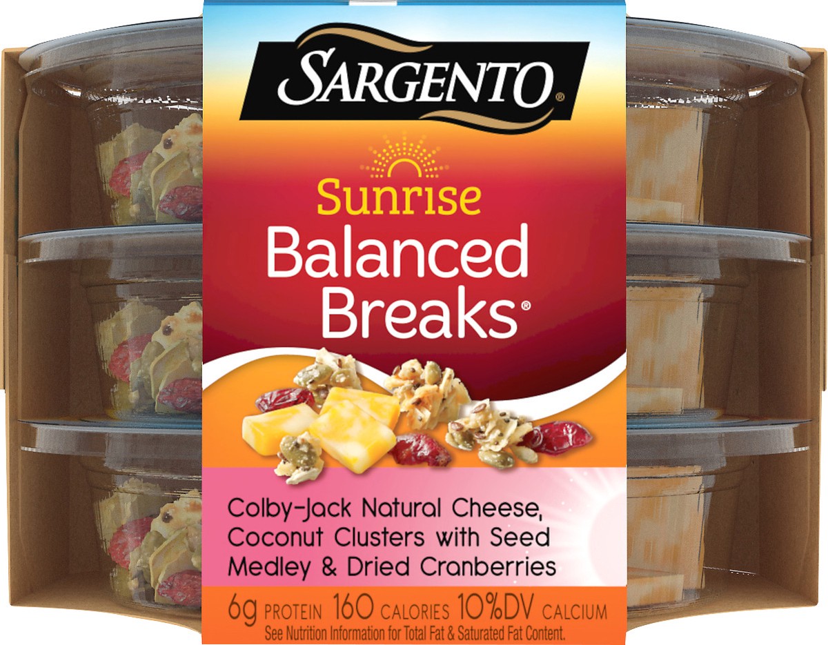 slide 7 of 9, Sargento 3 Pack Sunrise Colby Jack/Coconut Clusters Balanced Breaks 3 ea, 3 ct