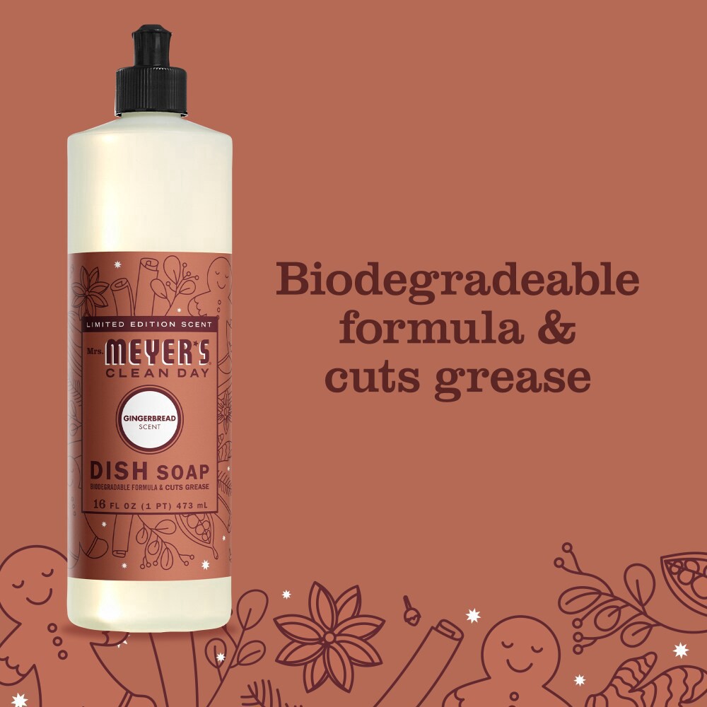 slide 3 of 5, Mrs. Meyer's Clean Day Gingerbread Liquid Dish Soap, 16 fl oz