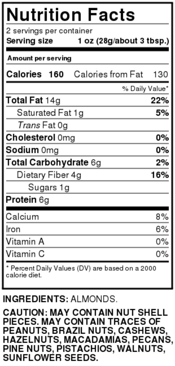 slide 6 of 8, Hy-vee Natural Almonds, 2 oz