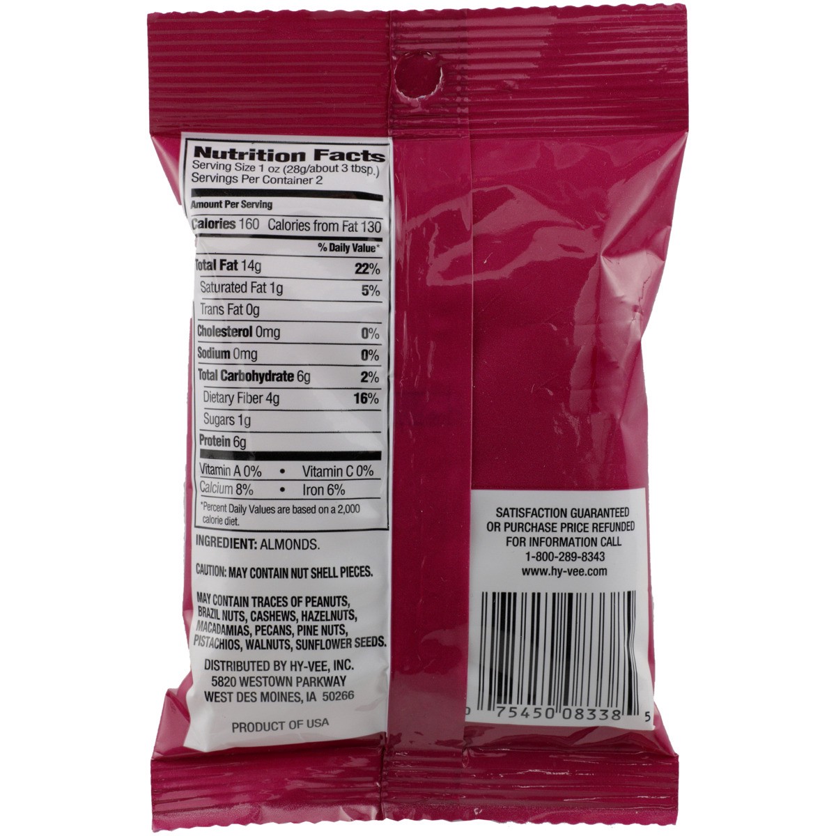 slide 8 of 8, Hy-vee Natural Almonds, 2 oz