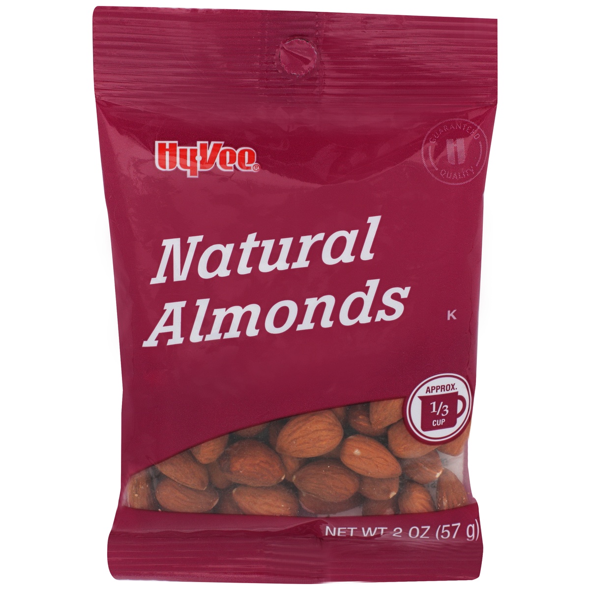 slide 1 of 8, Hy-vee Natural Almonds, 2 oz
