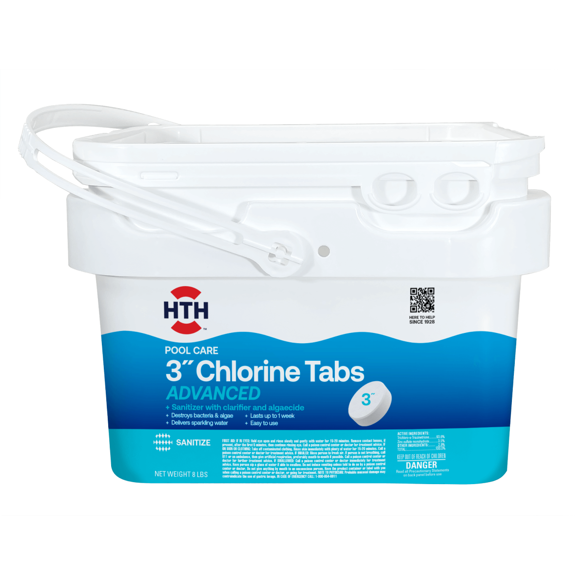 slide 1 of 5, Hth Pool Care 3" Chlorine Tabs Advanced, 8 lb