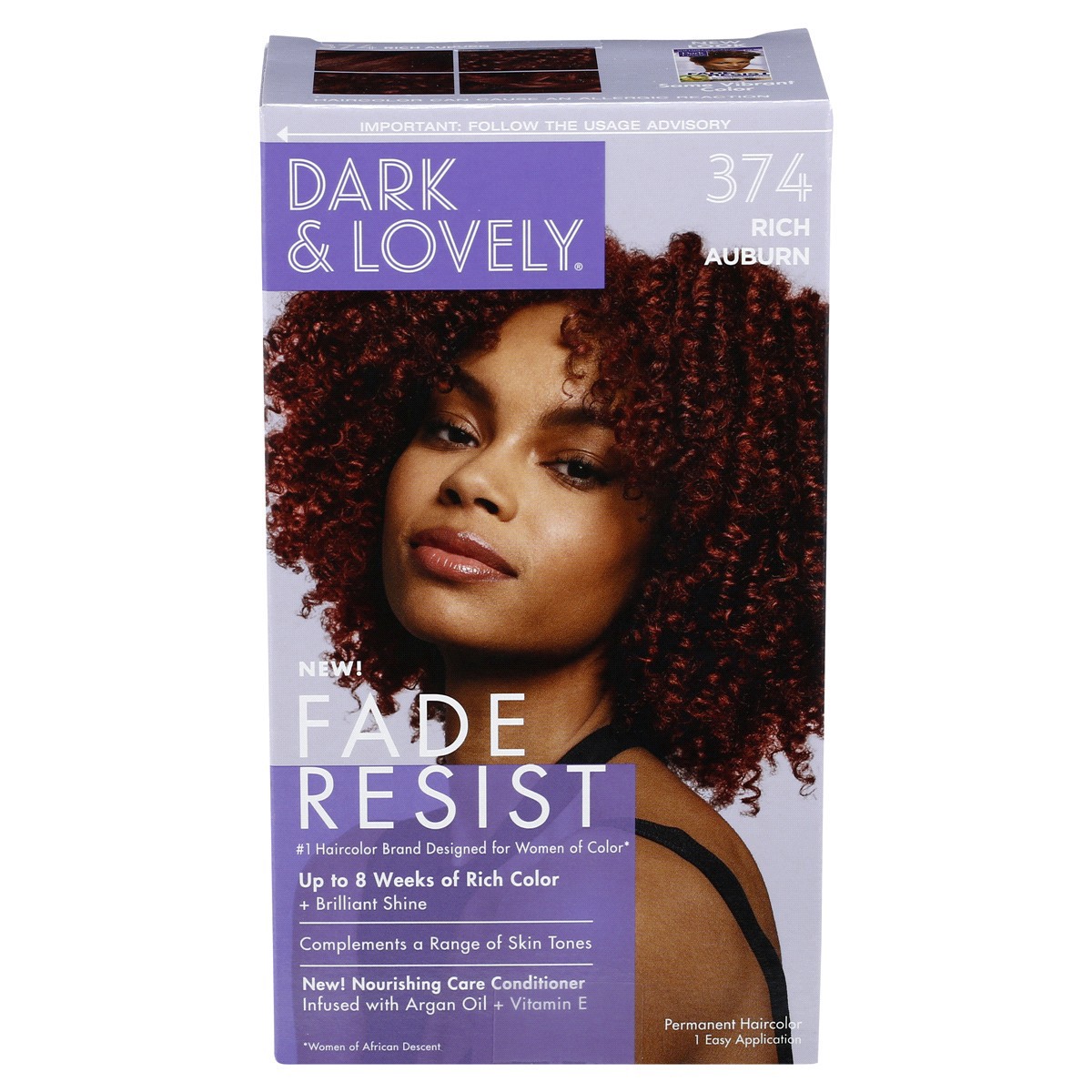 slide 1 of 5, Dark & Lovely Fade Resist Rich Conditioning Color 374 Rich Auburn, 1 kit