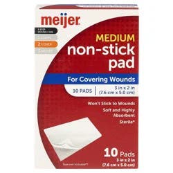 Meijer Non-Stick Medium Pads, 2"x3", 10 Ct