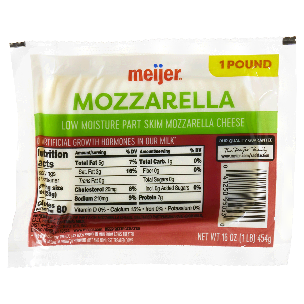 slide 1 of 5, Meijer Low Moisture Part-Skim Mozzarella Cheese, 16 oz