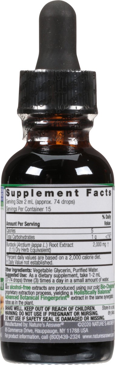slide 9 of 9, Nature's Answer 2000 mg Burdock Root Fluid Extract 1 fl oz, 1 fl oz