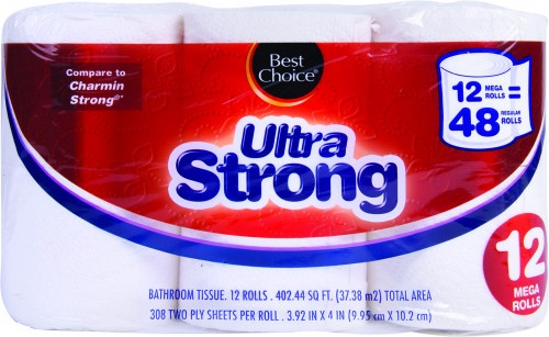 slide 1 of 1, Best Choice Strong Mega Roll Bath Tissue, 12 ct