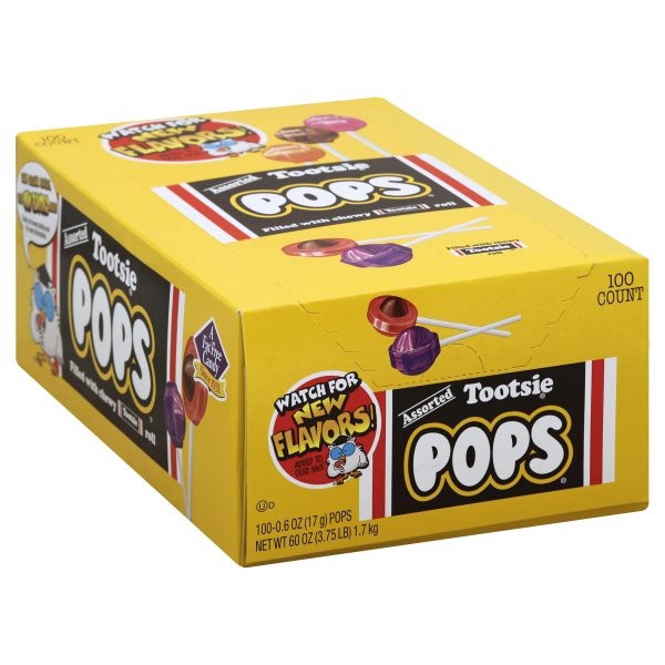 slide 1 of 1, Tootsie Roll Pops Assorted Lollipops, 100 ct