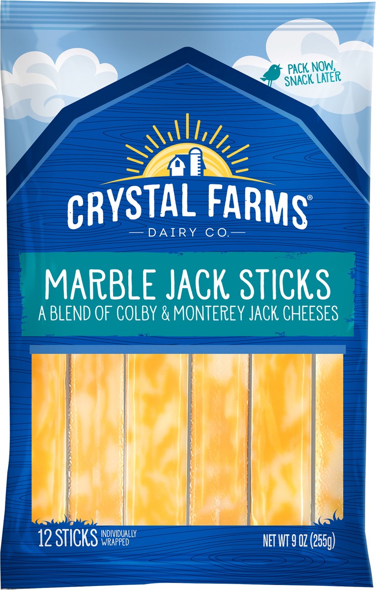 slide 2 of 6, Crystal Farms Marble Jack Iw Cheese Sticks, 9 oz