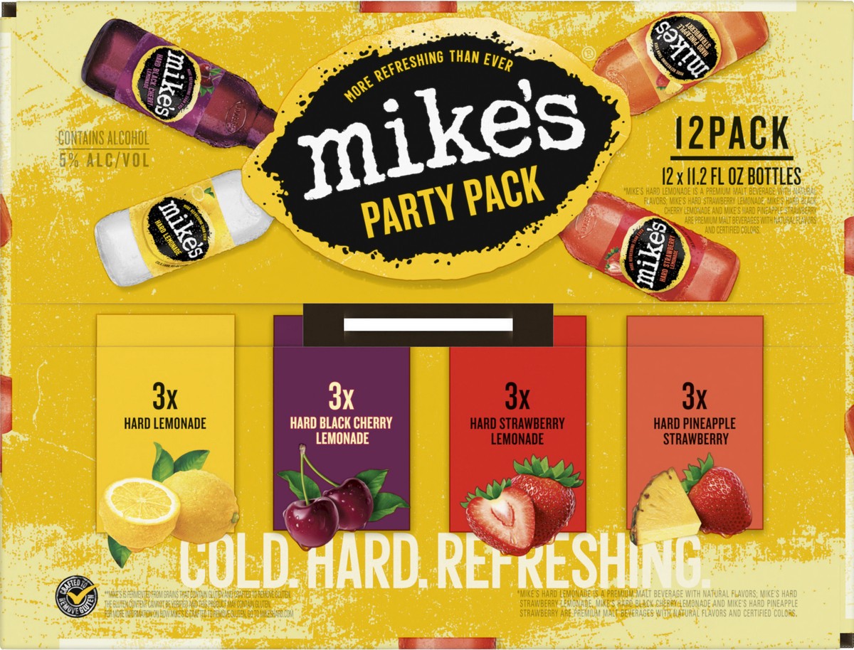 slide 6 of 6, Mike's 12 Pack Party Pack Premium Malt Beverage Beer 12 ea, 12 ct; 11.2 oz