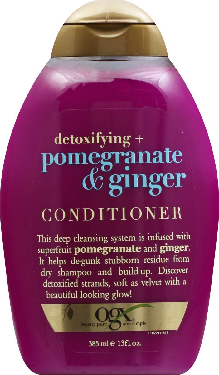 slide 5 of 6, OGX Detoxifying + Pomegranate & Ginger Conditioner, 13 fl oz