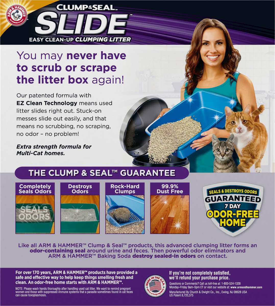 slide 9 of 9, ARM & HAMMER Slide Easy Cleanup Multicat Clumping Cat Litter, 28 lb
