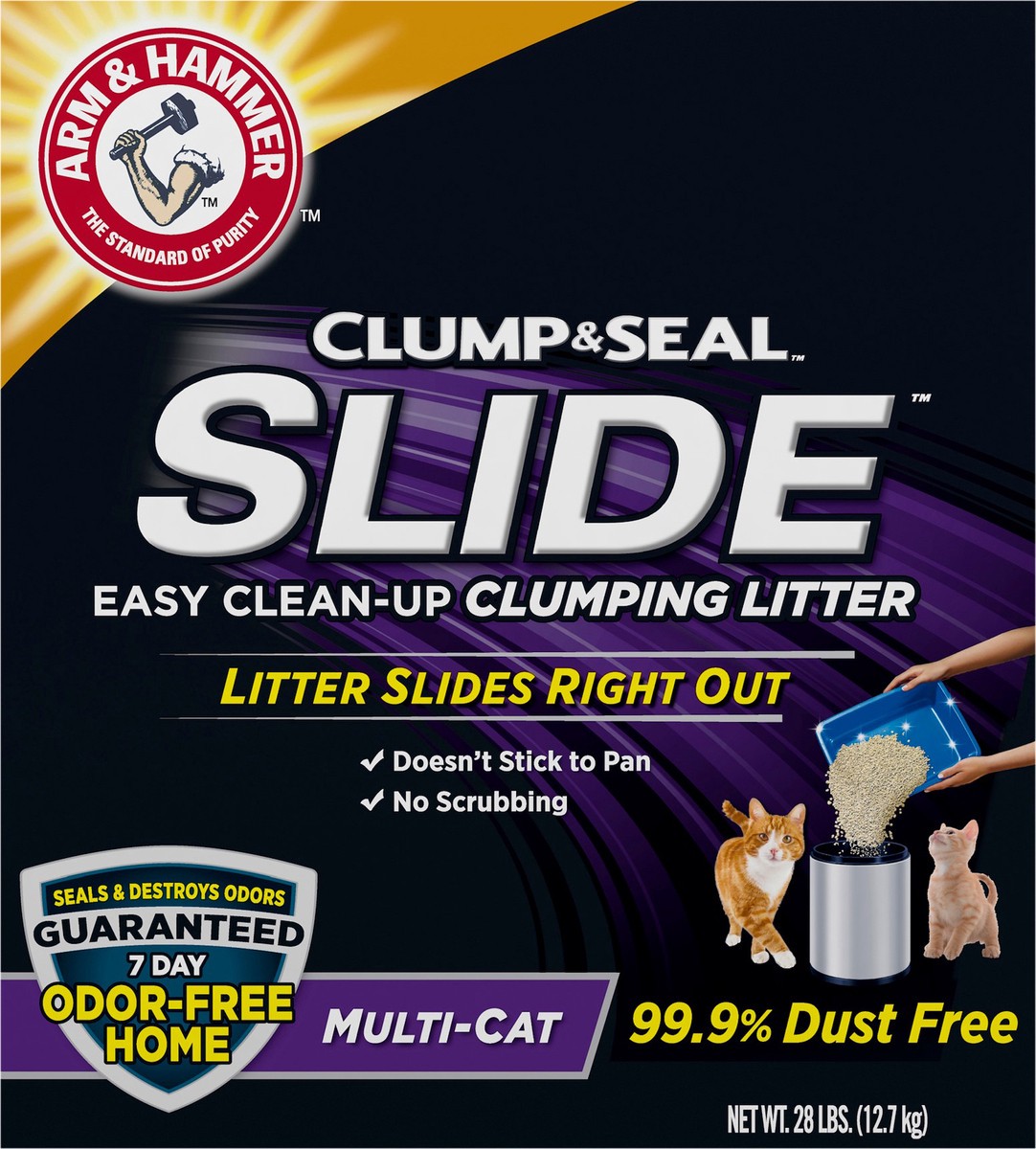 slide 5 of 9, ARM & HAMMER SLIDE Easy Clean-Up Multi-Cat Clumping Cat Litter, 28 lb, 28 lb