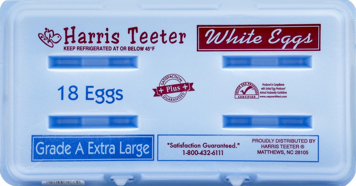 slide 2 of 4, Harris Teeter White Eggs - Extra Large, 1.5 doz