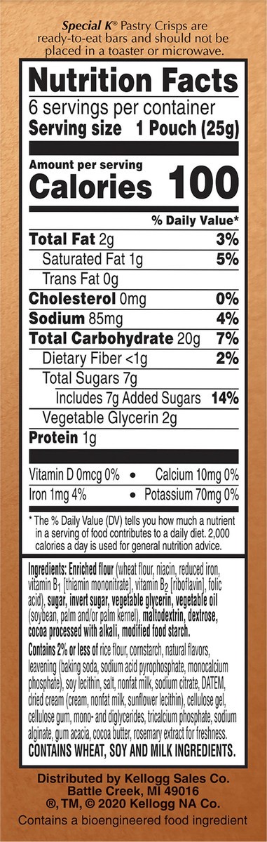 slide 11 of 12, Special K Kellogg's Special K Pastry Crisps, Cookies 'n Creme, 5.28 oz, 12 Count, 5.28 oz