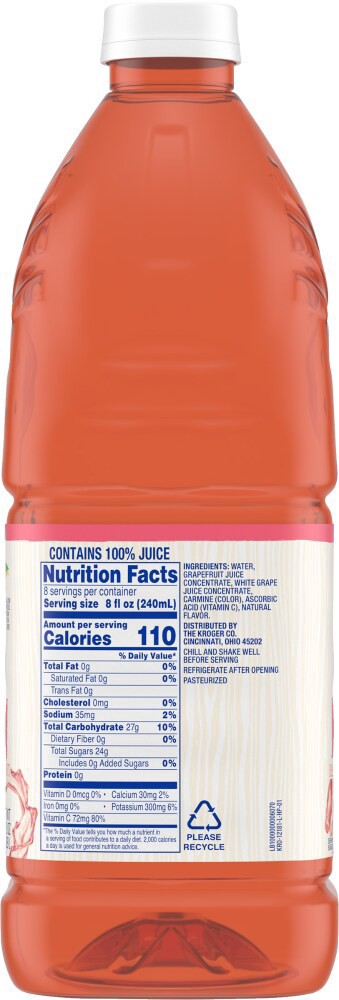 slide 4 of 4, Kroger 100% Ruby Red Grapefruit Juice Bottle - 64 fl oz, 64 fl oz