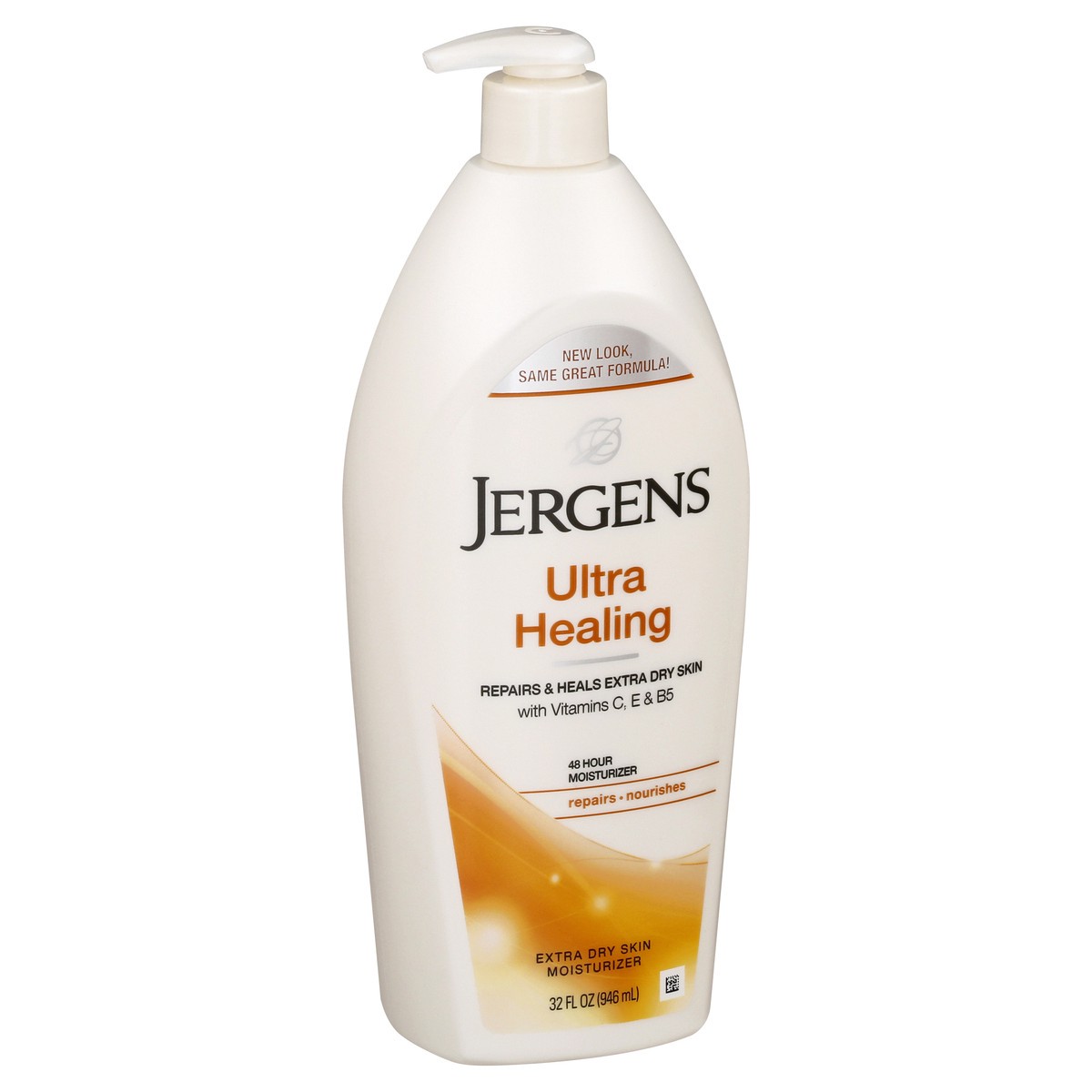 slide 4 of 11, Jergens Ultra Healing Dry Skin Moisturizer, Body and Hand Lotion for Dry Skin, for Quick Absorption into Extra Dry Skin, 32 Ounce, with HYDRALUCENCE blend, Vitamins C, E, and B5, 32 fl oz