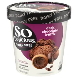 So Delicious Cashew Milk Frozen Dessert, Dark Chocolate Truffle, Dairy Free, Vegan Ice Cream Alternative, Non-GMO, Kosher, 1 Pint