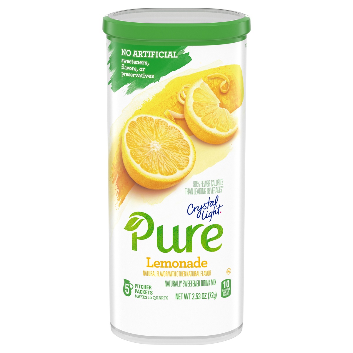 slide 11 of 11, Crystal Light Pure Lemonade Naturally Flavored Powdered Drink Mix with No Artificial Sweeteners Pitcher, 2.53 oz