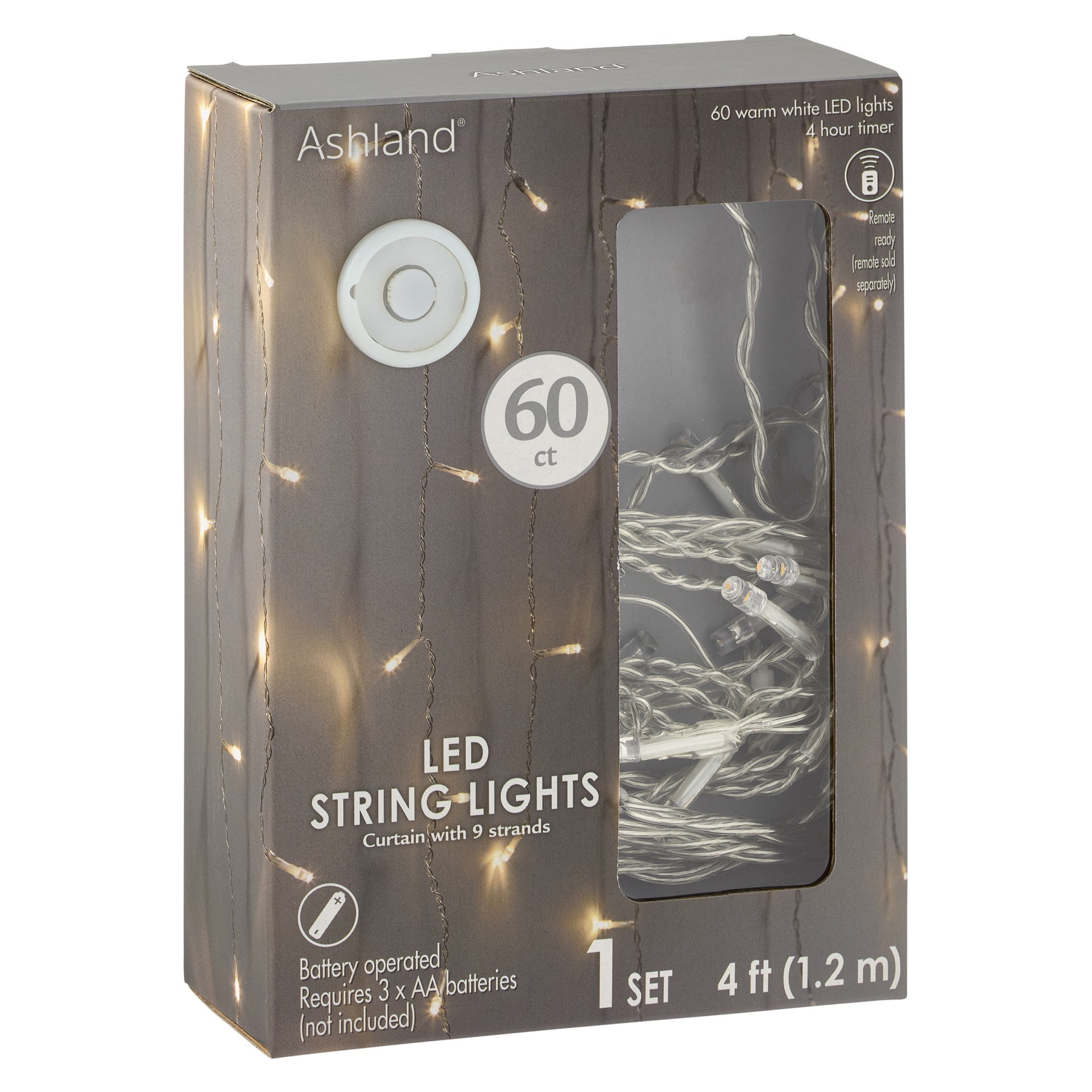 slide 3 of 6, Curtain Led String Lights By Ashland, 10 ft