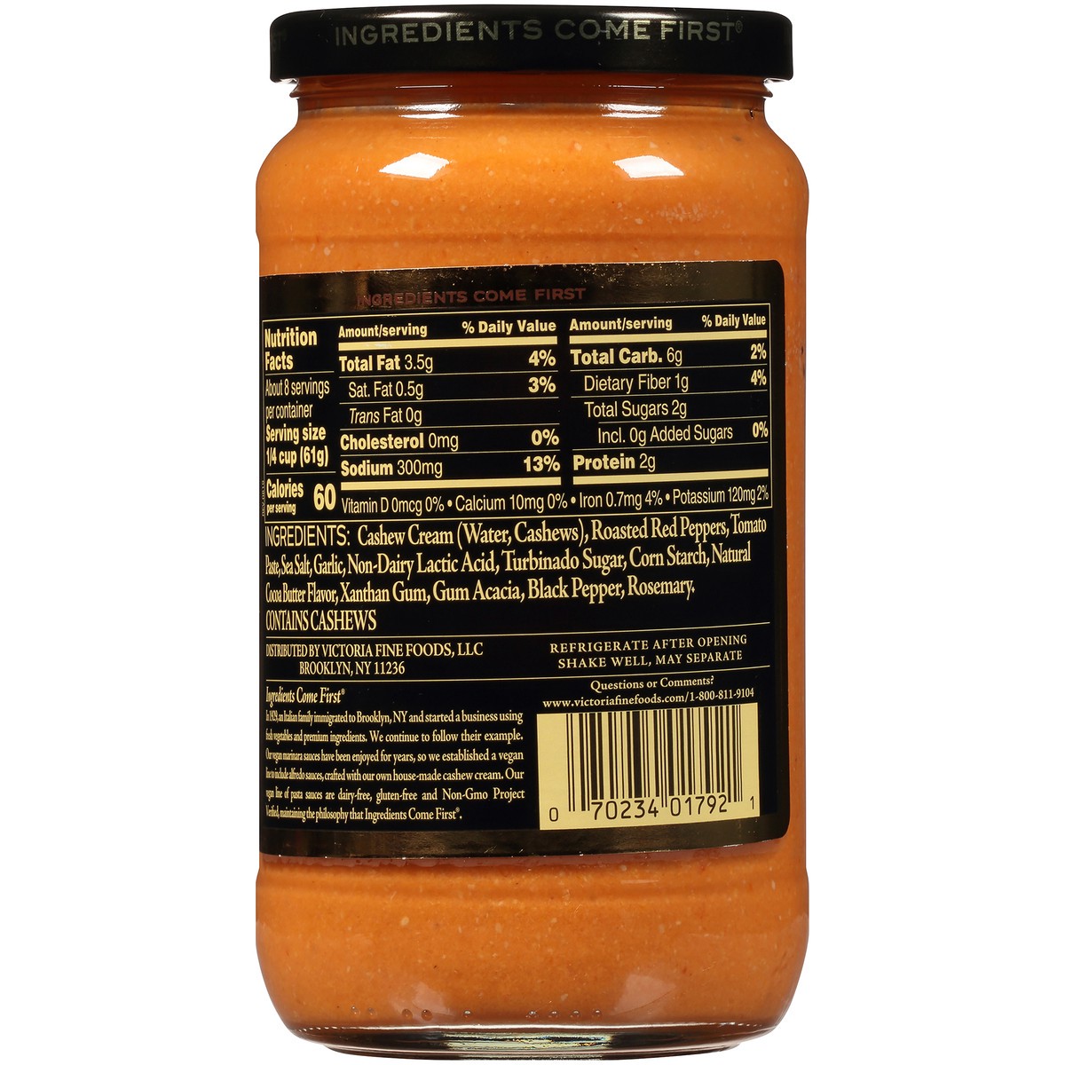 slide 2 of 7, Victoria Vegan Alfredo Red Pepper Sauce 18 oz. Jar, 18 oz