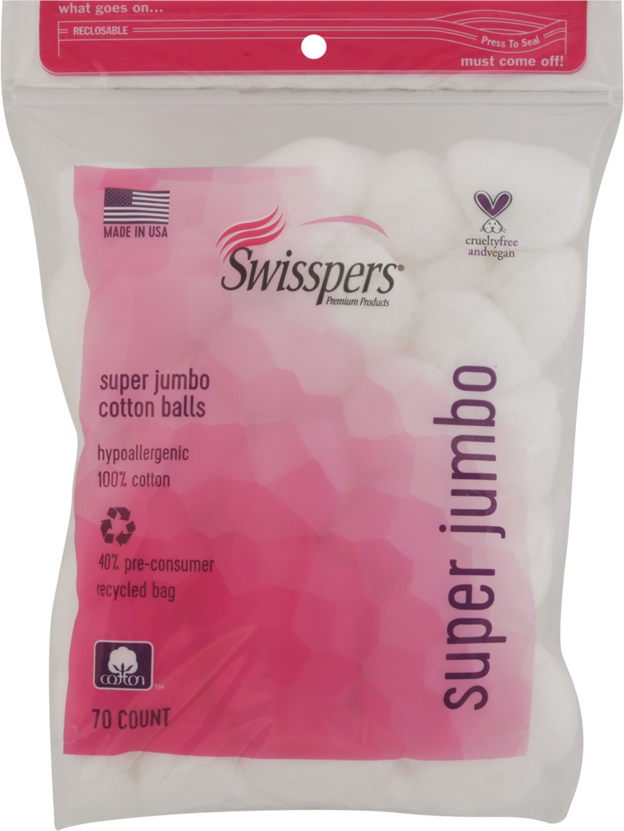 slide 4 of 12, Swisspers Super Jumbo Cotton Balls 70 ea, 70 ct