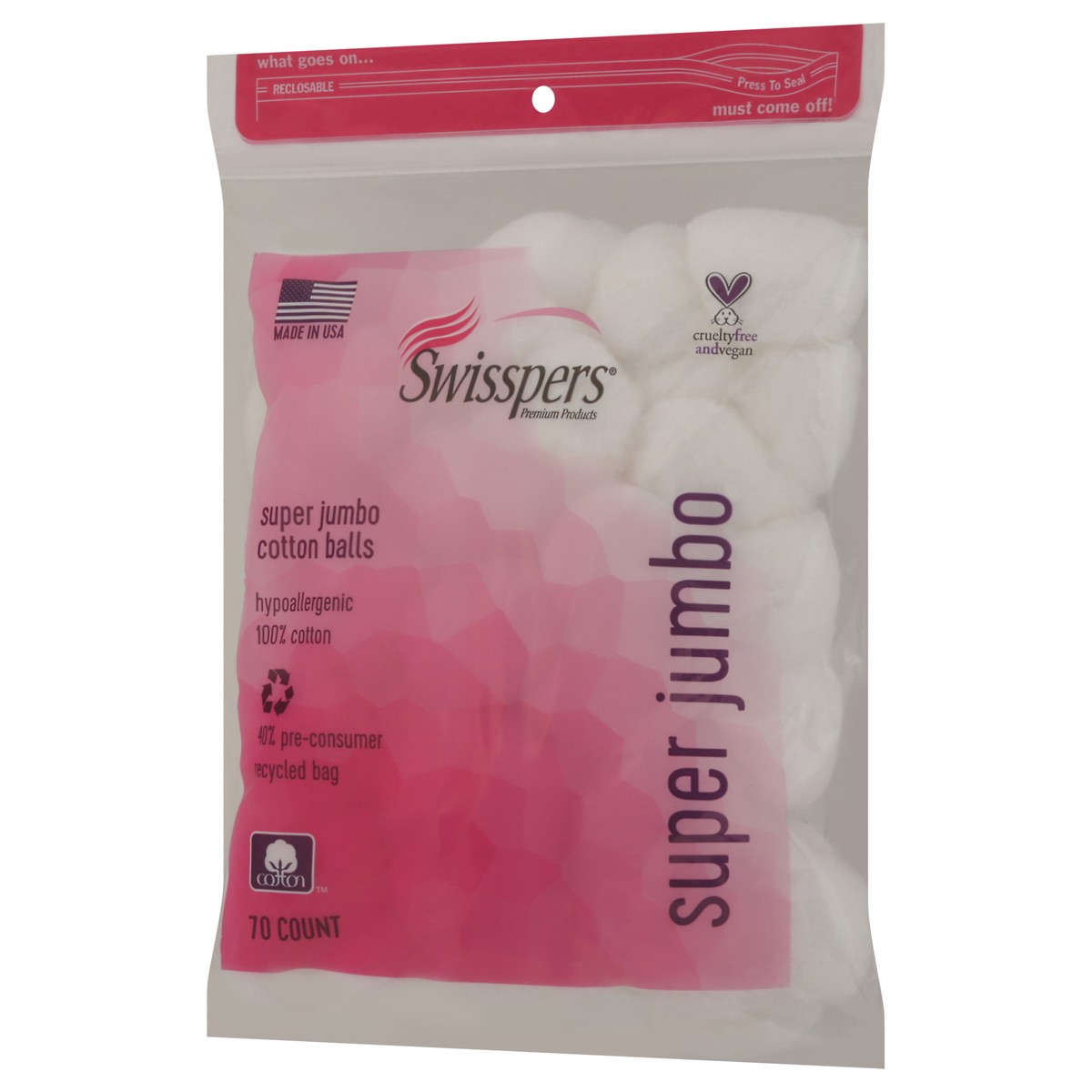 slide 11 of 12, Swisspers Super Jumbo Cotton Balls 70 ea, 70 ct