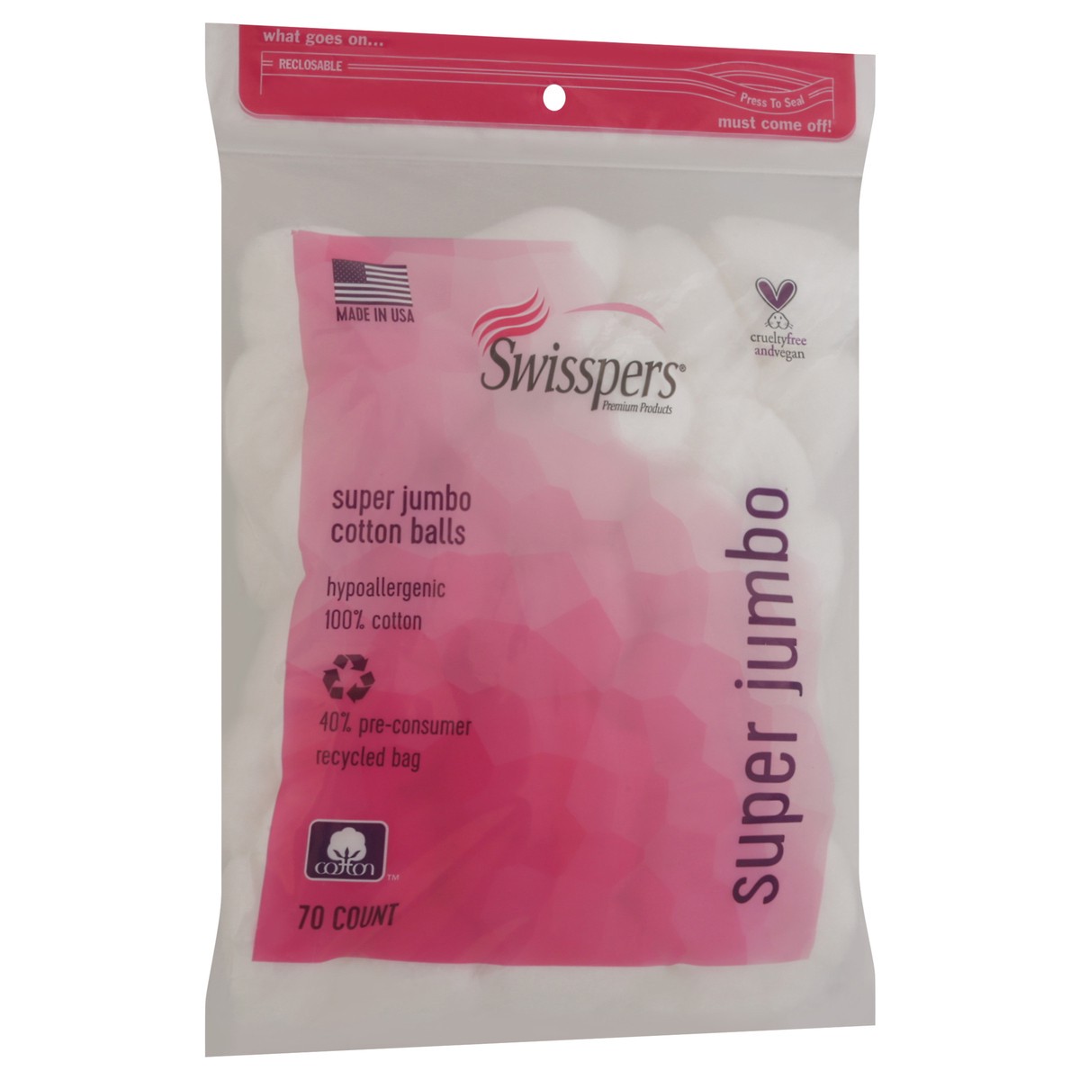 slide 12 of 12, Swisspers Super Jumbo Cotton Balls 70 ea, 70 ct