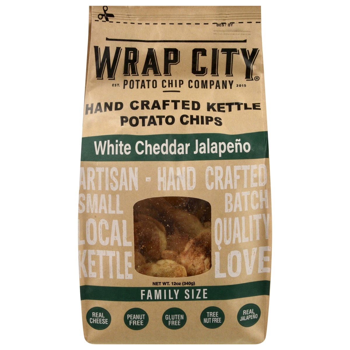 slide 2 of 4, Wrap City White Cheddar Jalapeno Kettle Potato Chips, 12 oz