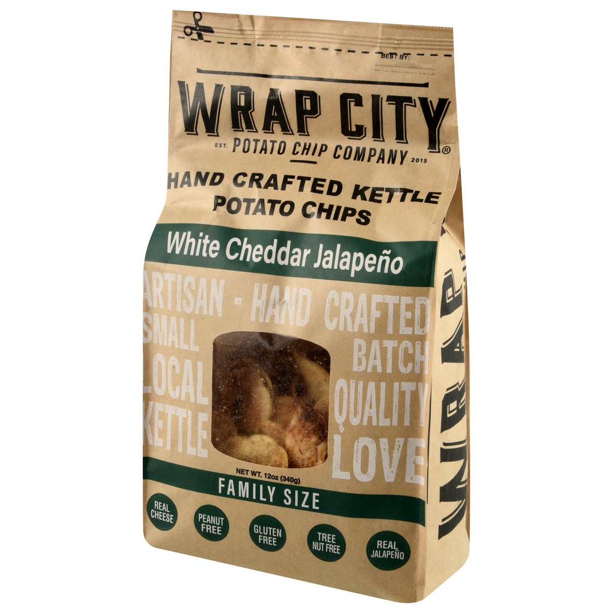 slide 4 of 4, Wrap City White Cheddar Jalapeno Kettle Potato Chips, 12 oz