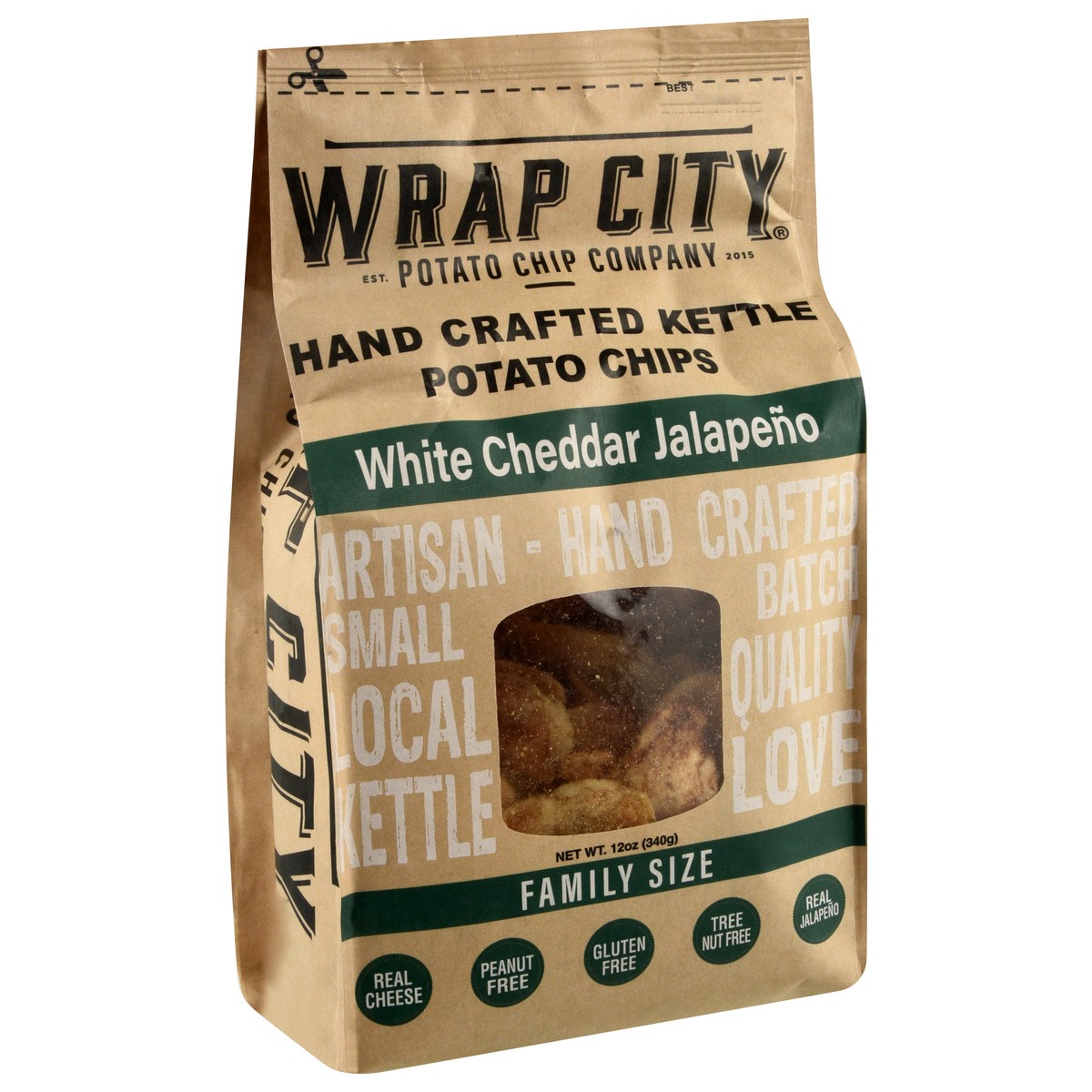 slide 3 of 4, Wrap City White Cheddar Jalapeno Kettle Potato Chips, 12 oz
