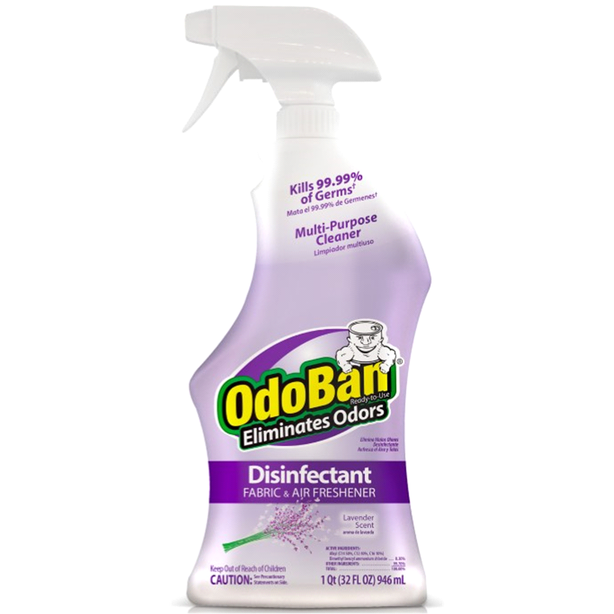 slide 1 of 1, OdoBan Lavender Scent Disinfectant Spray, 32 oz