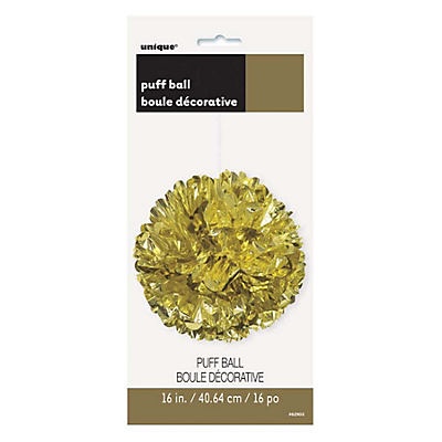 slide 1 of 1, Unique Industries Foil Puff Ball, 16 in