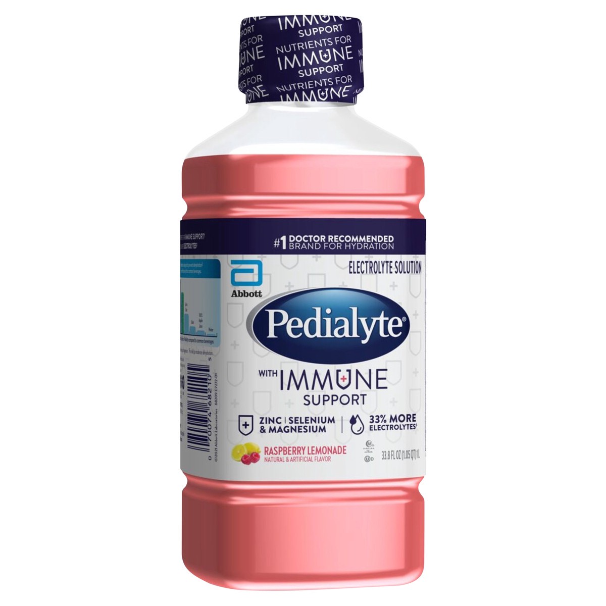 slide 2 of 5, Pedialyte Raspberry Lemonade Electrolyte Solution with Immune Support 33.8 fl oz, 33.8 fl oz