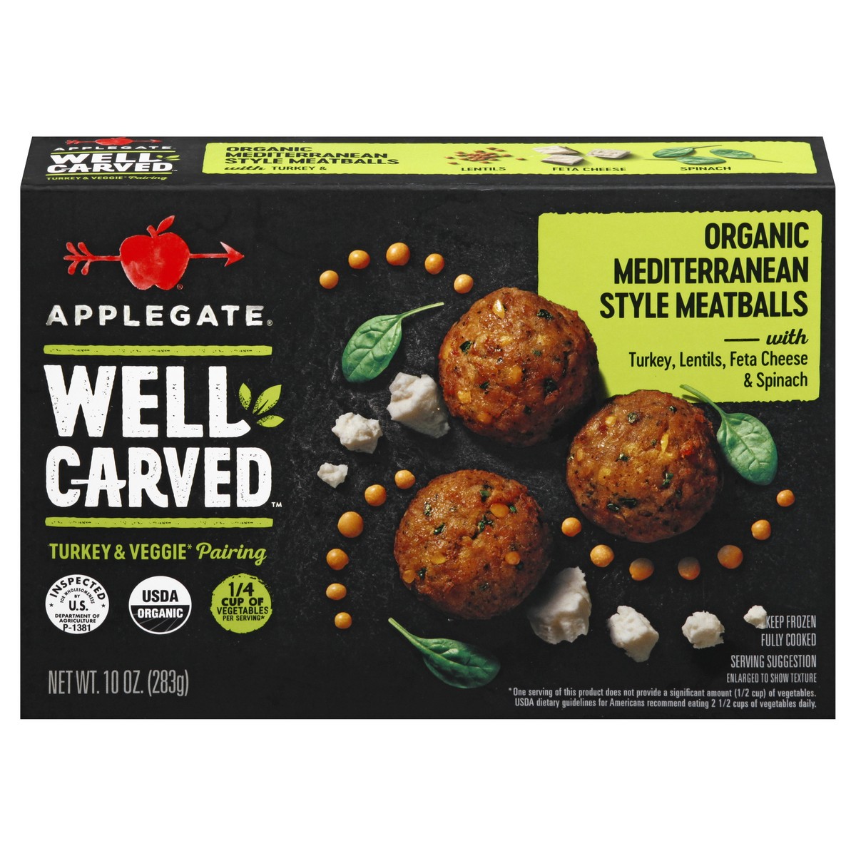 slide 6 of 9, Applegate Mediterranean Style Meatballs, 10 oz