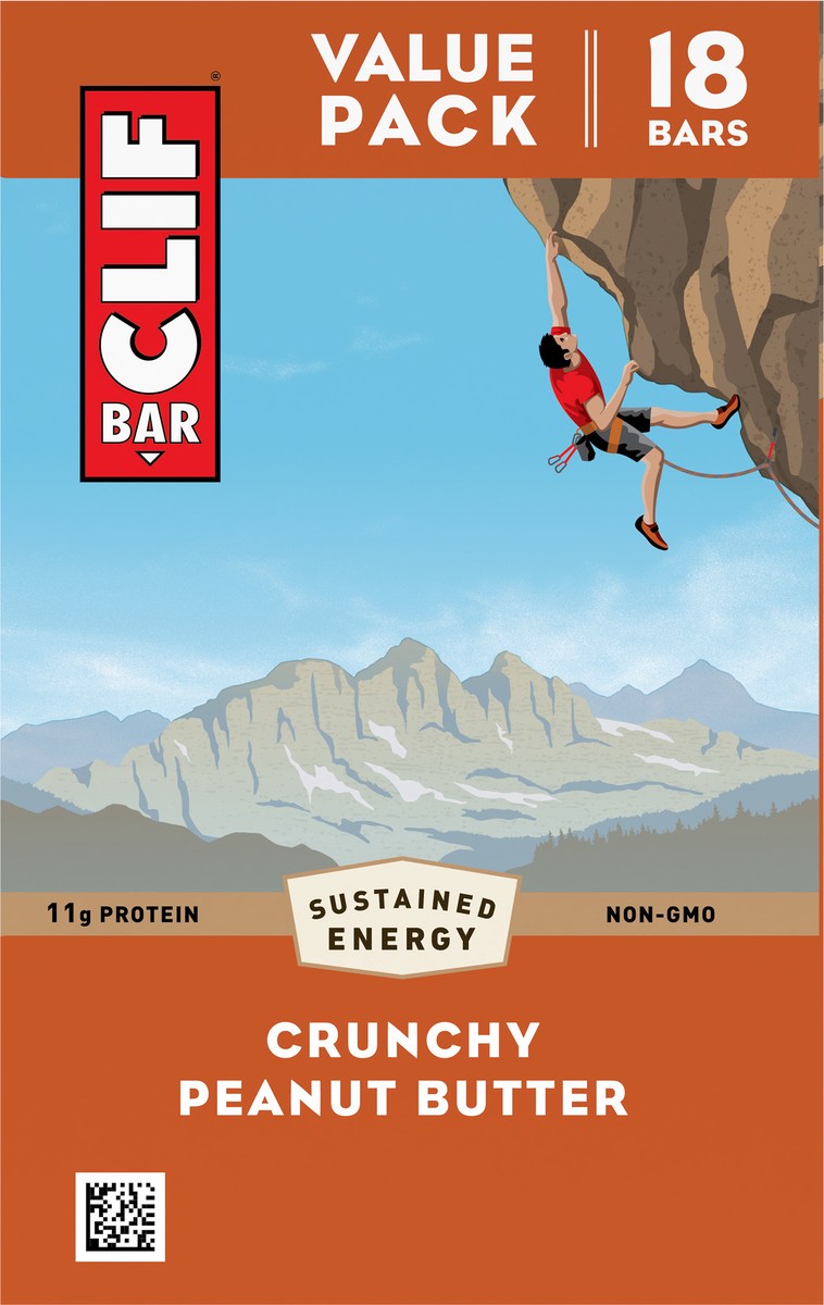 slide 8 of 9, CLIF Bar Crunchy Peanut Butter Energy Bars - 43.20oz/18ct, 43.2 oz