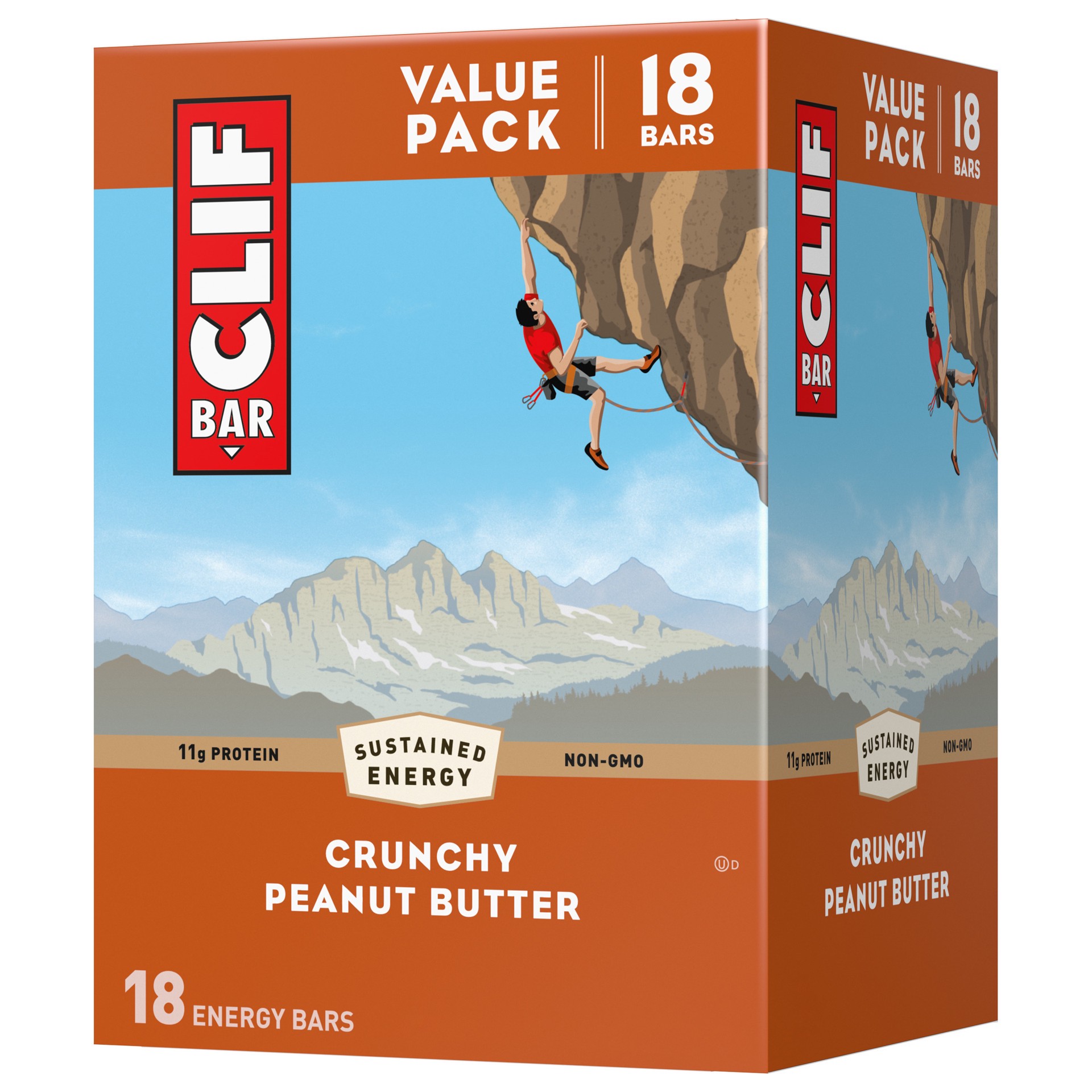 slide 1 of 9, CLIF BAR - Crunchy Peanut Butter - Made with Organic Oats - 11g Protein - Non-GMO - Plant Based - Energy Bars - 2.4 oz. (18 Pack), 43.20 oz