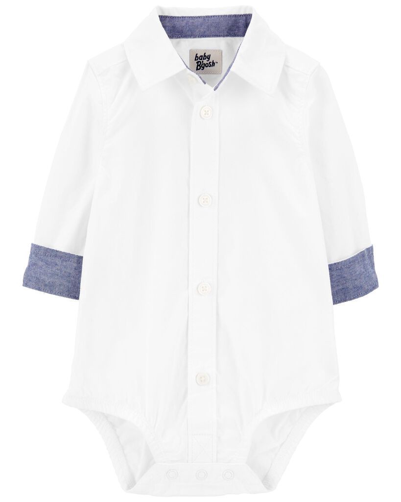slide 4 of 4, Oshkosh Baby The Classic Button-Front Bodysuit White 18M, 1 ct