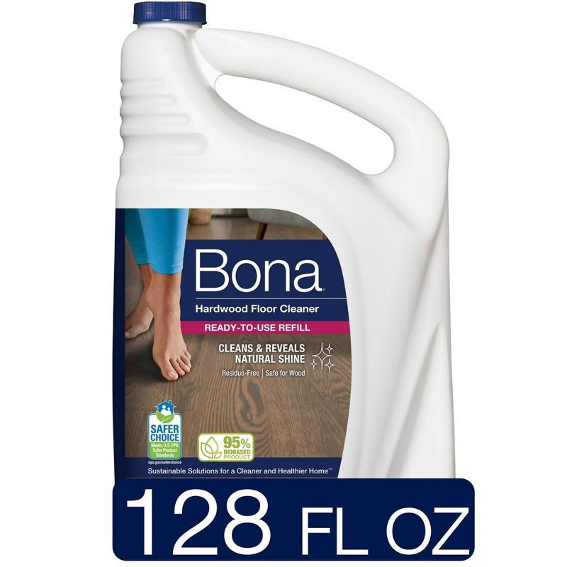 slide 1 of 8, Bona Cleaning Products Mop Refill Wood Surface Multi-Purpose Floor Cleaner Unscented, 128 oz