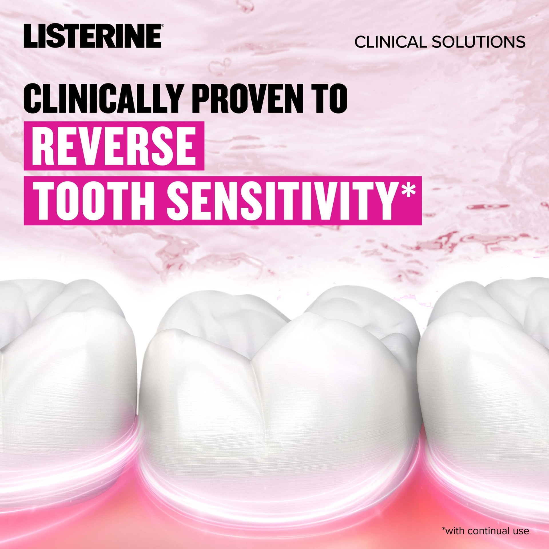 slide 3 of 9, Listerine Clinical Solutions Sensitive Teeth, Fresh Mint 500ML, 1 ct